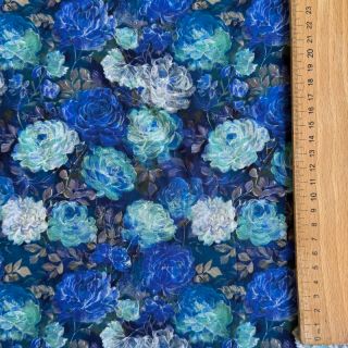 Viscose RAYON POPLIN Flower sea design B