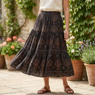 Viscose RAYON POPLIN Dark barrock design A