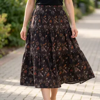 Viscose RAYON POPLIN Dark barrock design A