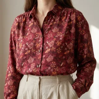 Viscose RAYON POPLIN Dark barrock design C
