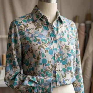 Viscose RAYON POPLIN Simplistic flowers design C