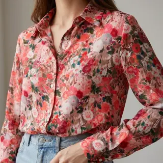 Viscose RAYON POPLIN Wild flowers design B
