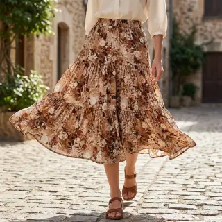 Viscose RAYON POPLIN Wild flowers design C