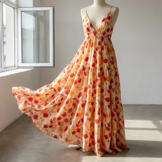 Viscose RAYON POPLIN Poppys design C