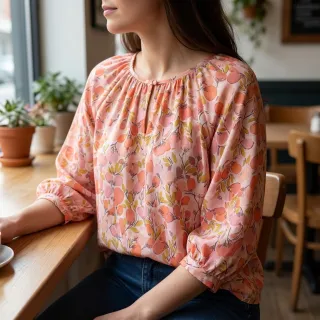 Viscose RAYON POPLIN Simplistic flowers design A