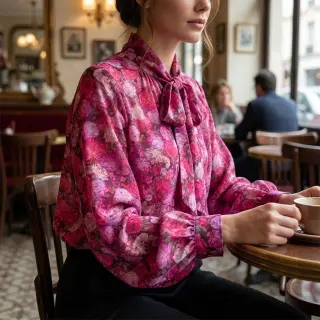 Viscose RAYON POPLIN Flower sea design A
