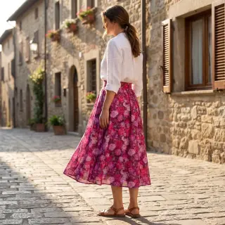 Viscose RAYON POPLIN Flower sea design A