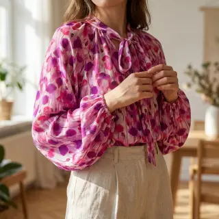 Viscose RAYON POPLIN Poppys design B