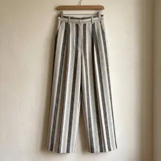 Linen YARN DYED BIG Stripe black