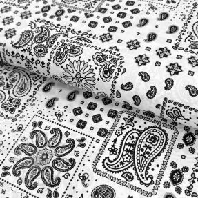 Cotton fabric Kansas blanc noir