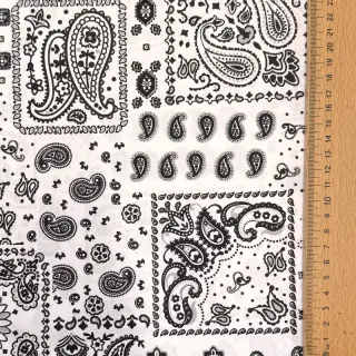 Cotton fabric Kansas blanc noir