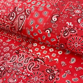 Cotton fabric Farwest rouge