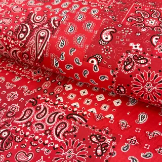 Cotton fabric Farwest rouge