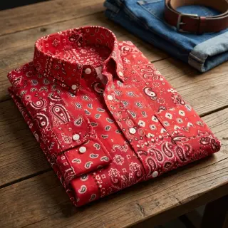 Cotton fabric Farwest rouge