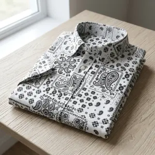Cotton fabric Kansas blanc noir