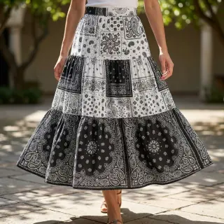 Cotton fabric Kansas blanc noir