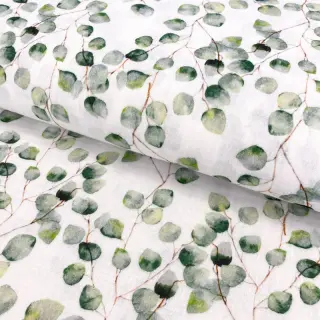 Double gauze/muslin Little eucalyptus flowers digital print ORGANIC