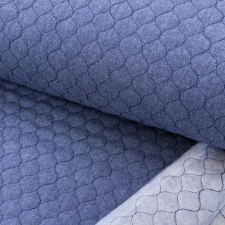 Stepped fabric JEANS dark blue