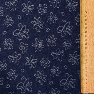 JEANS DENIM JACQUARD Flower dark blue