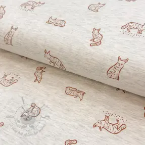 Jersey Hidden foxie ecru melange