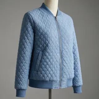 Stepped fabric JEANS blue
