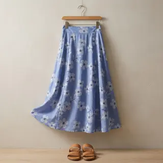 Cotton fabric JEANS Chambre LUXURY JACQUARD Flowers jeans