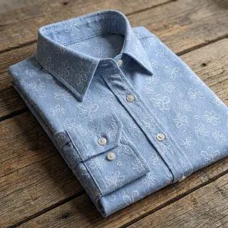 JEANS DENIM JACQUARD Flower light jeans