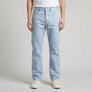 JEANS DENIM Leopard light blue