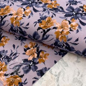Sweat fabric Huge flowers lilac digital print