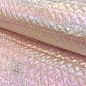Stepped fabric Fancy hearts pink