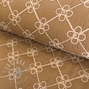 Stepped fabric Flower design light brown