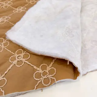 Stepped fabric Flower design light brown