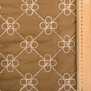 Stepped fabric Flower design light brown