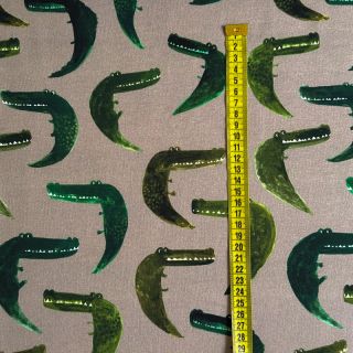 Sweat fabric Crocodile taupe digital print