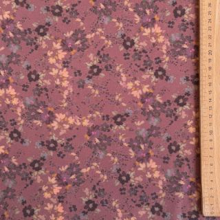 Viscose ROSELLA STRETCH Tossed flowers rosewood digital print