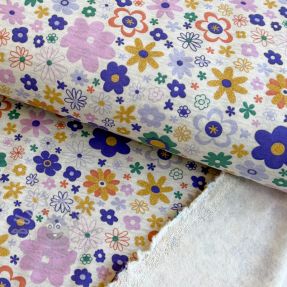 Sweat Glitter flowers ecru melange