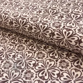 Decoration fabric Stamps brown