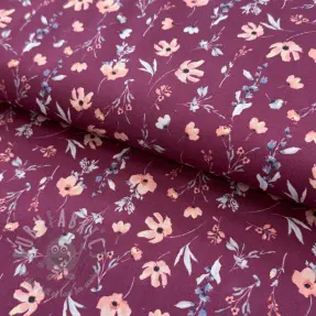 Cotton fabric Flowers berry digital print