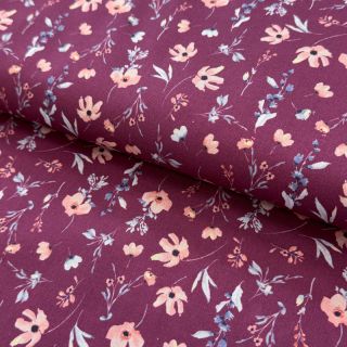Cotton fabric Flowers berry digital print