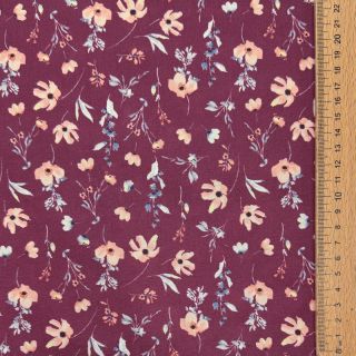 Cotton fabric Flowers berry digital print