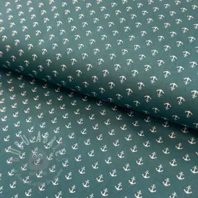Cotton fabric Petit anchors petrol