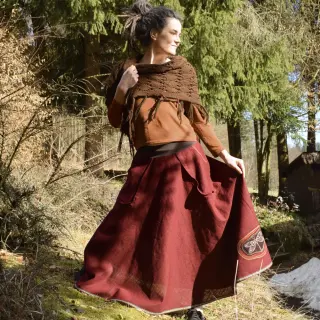 Linen enzyme washed bordeaux