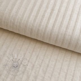Cotton fabric LINEN JACQUARD Stripes beige