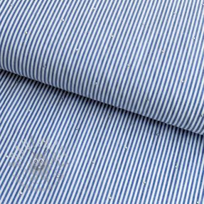 Cotton fabric YARN DYED Stripes with studs blue
