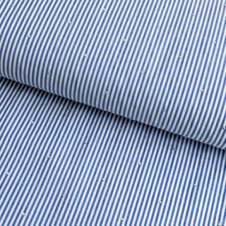 Cotton fabric YARN DYED Stripes with studs blue