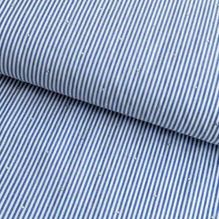 Cotton fabric YARN DYED Stripes with studs blue