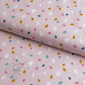 Cotton fabric Little birds powder