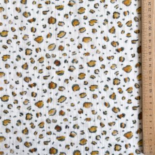 Double gauze/muslin Skin white digital print