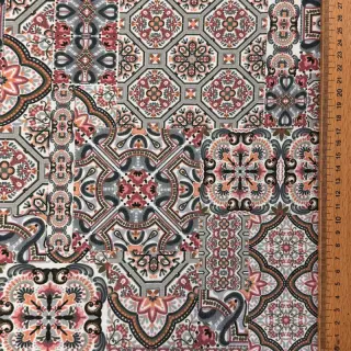 Decoration fabric Mozaic navy digital print