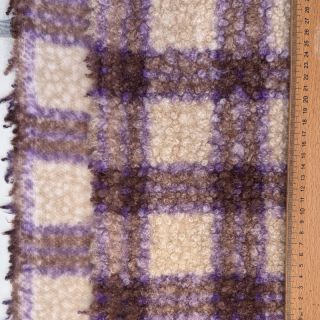 Coat fabric BOUCLÉ checks grape